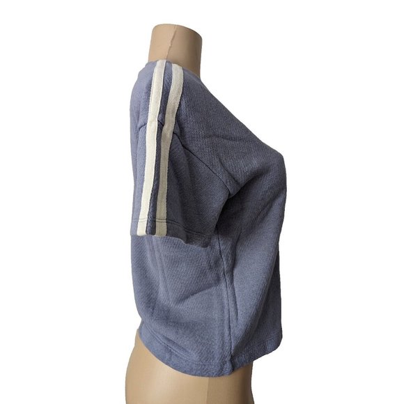 Madewell MWL Airyterry V-Neck Sweatshirt Tee - Varsity-Striped Edition Sz XS NWT - Picture 3 of 9